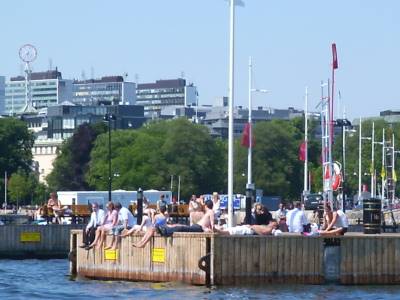 Sunbathing on the jetty