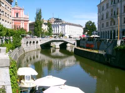 Ljubljana river bank