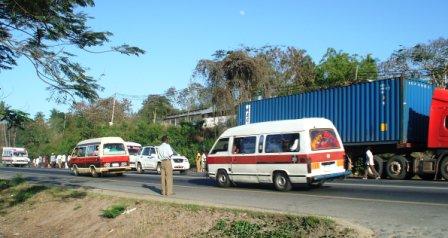 Truck blocking bus stop