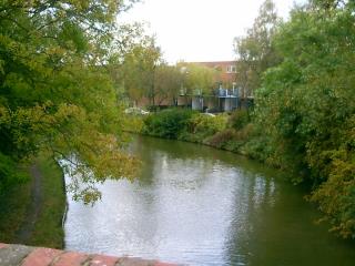 Canalside housing from canal bridge