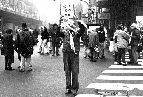 Not to the liberal genocide: protest march against the bastard ex. Pt. Carlos Saul Menem government