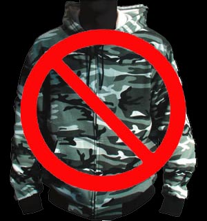 Wearing urban camouflage = WRONG!!