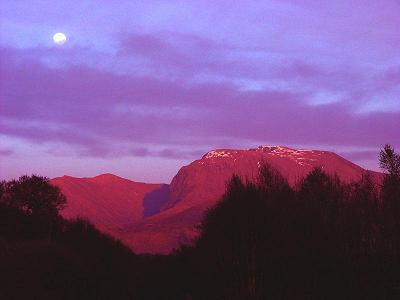 Ben Nevis at dusk, Highlands, Scotland
