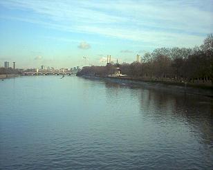 Facing East from Battersea, including Battersea Park and Power Station (right), BATTERSEA