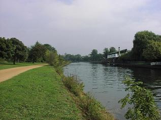 Path facing East towards Kingston from Ravens Ait, THAMES DITTON