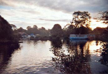 Islands on Thames at sunrise viewed from Hurst Park, MOLESEY