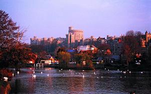 Windsor Castle and River Thames at sunset, WINDSOR