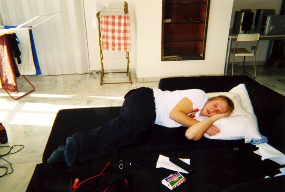 Matias taking a nap...hungover?