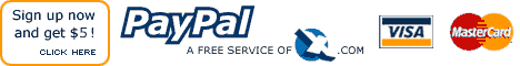 Sign Up with PAYPAL and receive a $5 bonus 