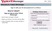 Yahoo Messenger Std Sign In Page
