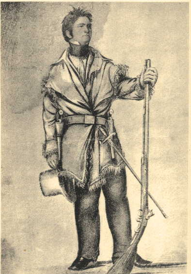 Colonel Henry Dodge, 
commander of the Iowa County Militia 
and the 'Michigan Mounted Volunteers.'
An 1834 watercolor by George Catlin
(Credit: Missouri Historical Society.)