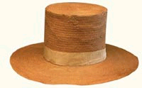 Straw round hat with a summer hat band, ca. 1840.
Attributed to then-Senator Henry Clay. (Credit: Smithsonian Institute, Washington, D. C.