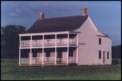 'Prairie Springs Hotel,' located five miles south of Mineral Point. The 1833 hotel was built and occupied by Daniel Morgan Parkinson and his family. It is one of the three oldest buildings in Wisconsin.