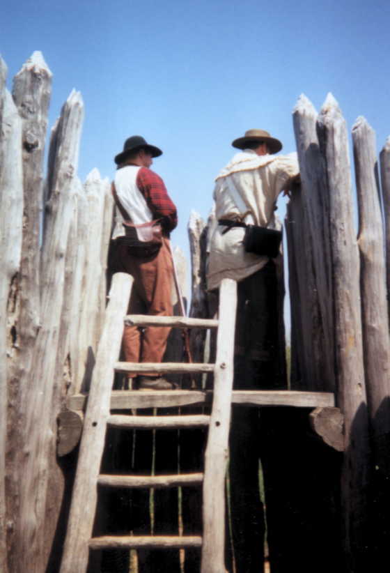 It is believed that George Herclerode 
was shot while at this watch platform.
(Apple River Fort State Historic Site
Credit: Mary S. Braun.)