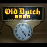 Krantz Brewing Corp. Old Dutch Beer Electric Adv. Sign Clock