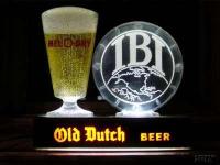 1961 Old Dutch Lighted Beer Sign - Glass - Lighted