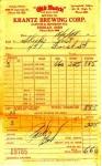 Krantz Brewing Corp. Old Dutch Invoice