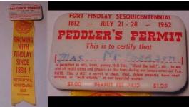 1962 Fort Findlay Sesqicentennial peddlers permit International Breweries ribbon