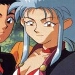 Rykoko with a little of Tenchi and a lot of cleavage showing.