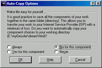 The Arachnophilia Autocopy popup