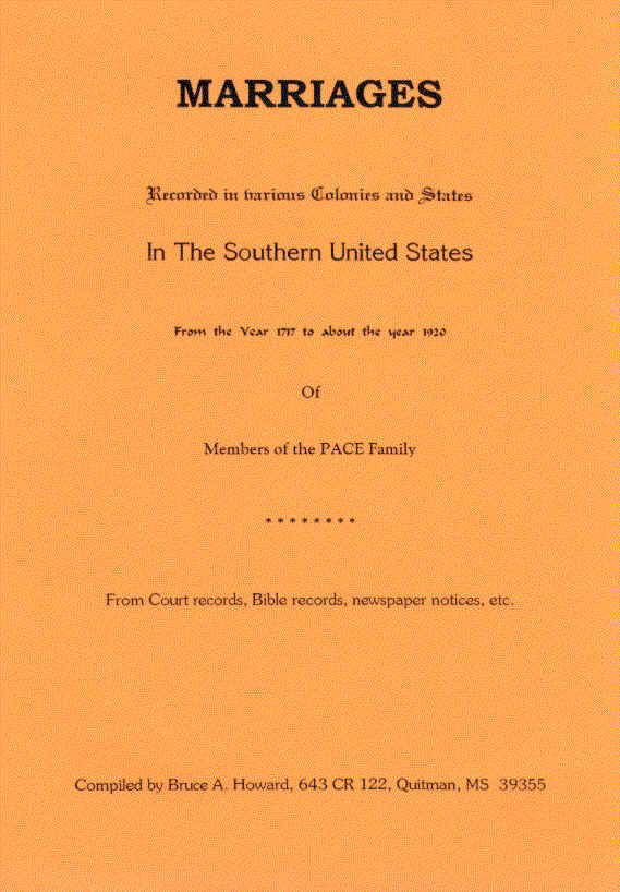 Pace family marriages