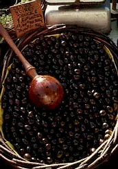 Olives are black and tasty