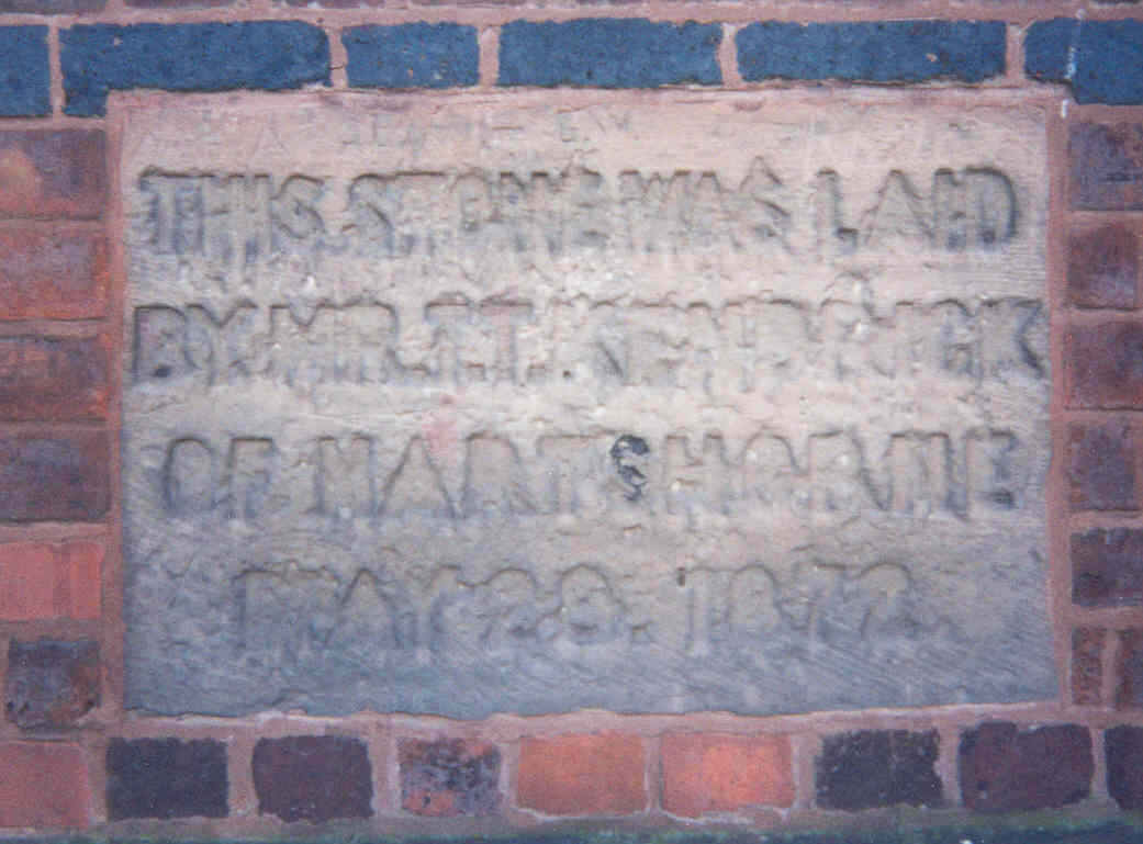 Wesleyan Chapel Foundation Stone, 1872