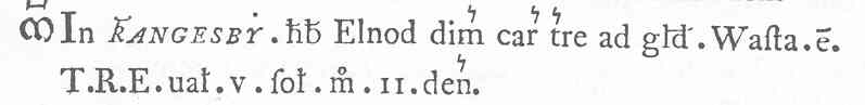 Domesday Extract, AD 1086