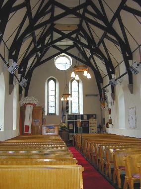 Interior showing 'false' roof, 2001 (S.Davey)