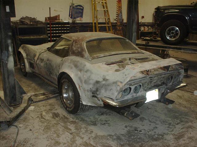 photo of stripped corvette