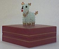 Dog in crystal beads sculpture.