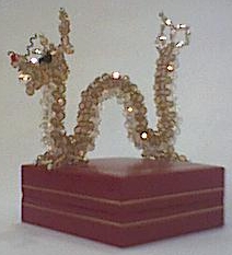 Dragon in crystal beads sculpture.