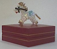 Horse in crystal beads sculpture.