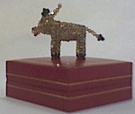 Ox in crystal beads sculpture.