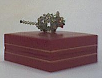 Rat in crystal beads sculpture.