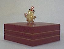 Rooster in crystal beads sculpture.