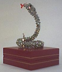 Snake in crystal beads sculpture.