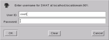 Pantalla de login de Swat