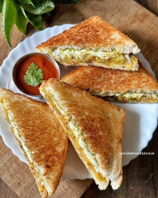 Masala Cheese Toast Sandwich