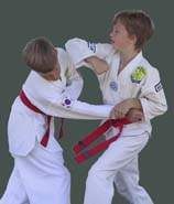 photo: red belt sparring