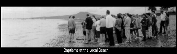 Church Baptisms at the Local Beach.