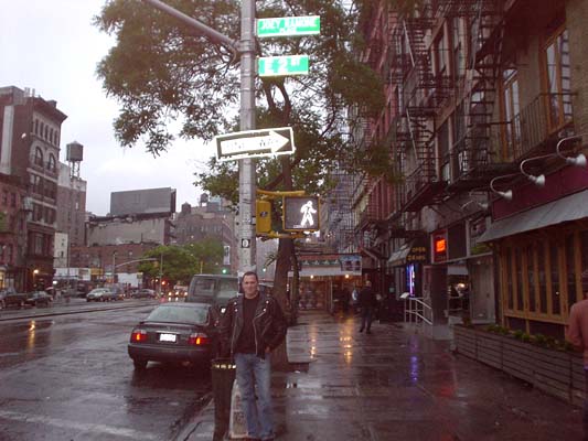 Rich at Joey Ramone Place, near CBGB in the Bowery, NYC