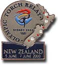 Pewter Torch Relay New Zealand Map pin