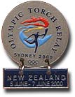 Pewter Torch Relay Dangler New Zealand pin