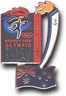 Pewter Torch Relay Dangler New Zealand pin