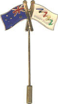 Crossed falgs stick Bid Pin