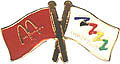 McDonalds crossed flags Bid Pin