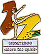 Pinstop Sydney 2000 Bid pin, Athletes-Gymnastics (balance beam)