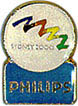Philips domed circle on rectangle blue bid Pin