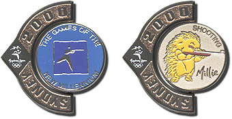 Shooting - Pictogram Mascots Spinning pin